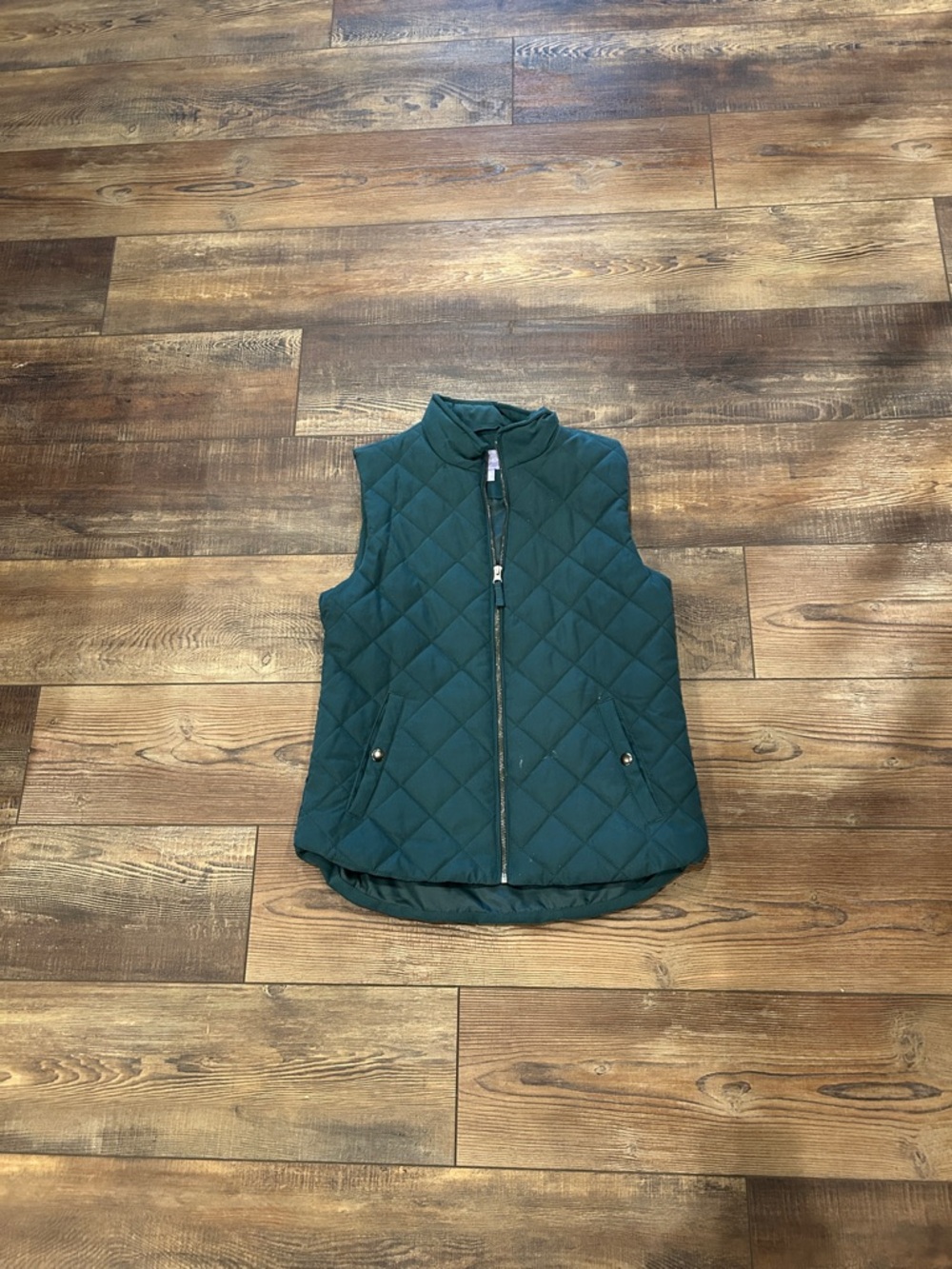 Laura Scott Quilted Dark Green Vest